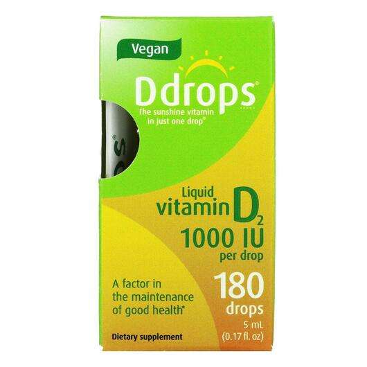 Основне фото товара Ddrops, Liquid Vitamin D2 1000 IU, Вітамін D2 Ергокальциферол,...