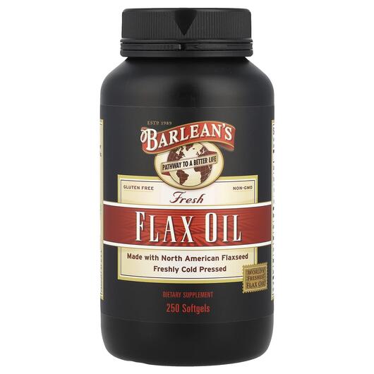 Основное фото товара Barlean's, Льняное Масло, Fresh Flax Oil, 250 капсул