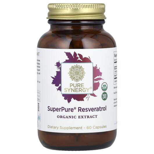 Основне фото товара Pure Synergy, Super Pure Resveratrol, Ресвератрол, 60 капсул