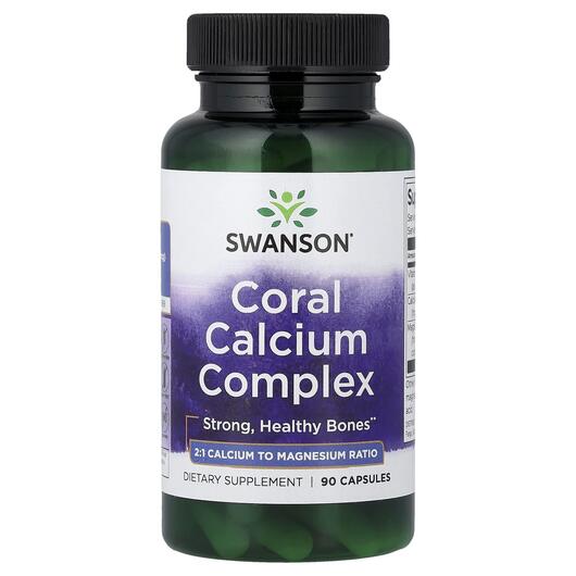 Основне фото товара Swanson, Coral Calcium Complex, Кальцій, 90 капсул