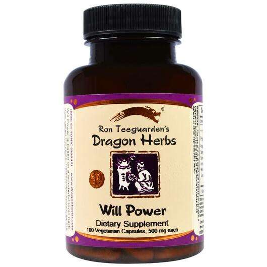 Основне фото товара Dragon Herbs, Will Power 500 mg, Трави, 100 капсул