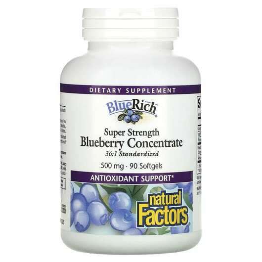 Основне фото товара Natural Factors, Super Strength Blueberry Concentrate, Концент...