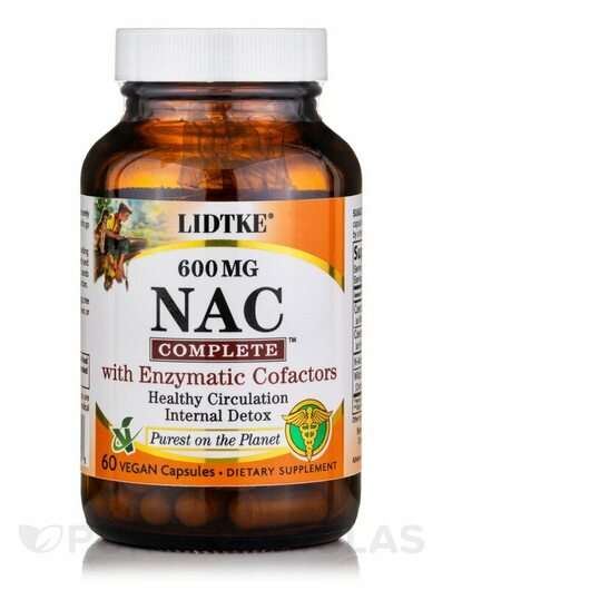 Основне фото товара Lidtke, NAC Complete , NAC N-Ацетил-L-Цистеїн, 60 капсул
