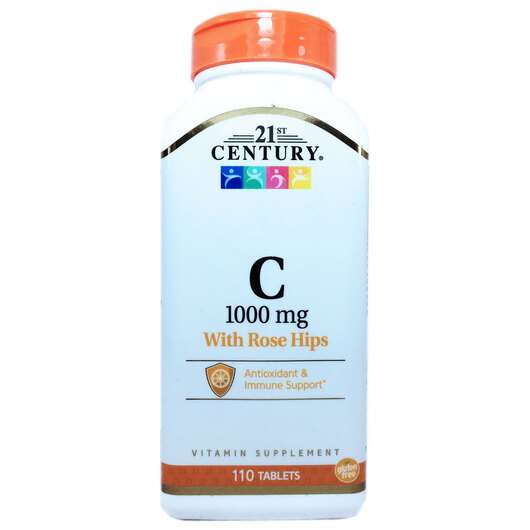 Основне фото товара 21st Century, C 1000 mg, Вітамін С с шипшиною, 110 таблеток
