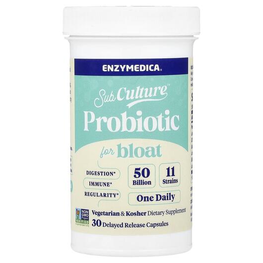 Основне фото товара SubCulture Probiotic For Bloat 50 Billion, Пробіотики, 30 капсул