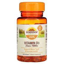 Sundown Naturals, Vitamin D3 25 mcg 1000 IU, Вітамін D3, 200 к...