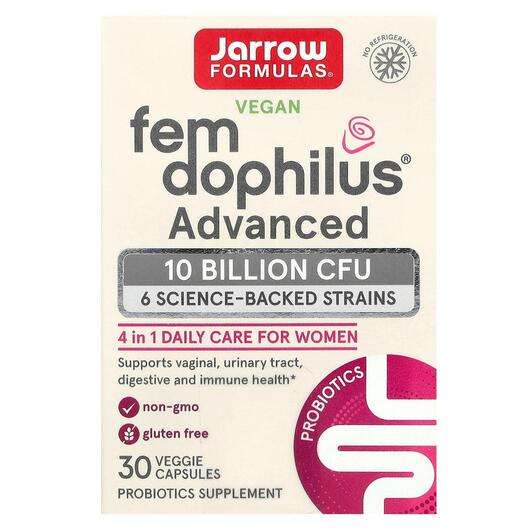 Основное фото товара Jarrow Formulas, Пробиотики, Vegan Fem Dophilus Advanced 10 Bi...