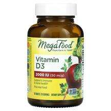 Mega Food, Витамин D3, Vitamin D3 2000 IU 50 mcg, 30 таблеток