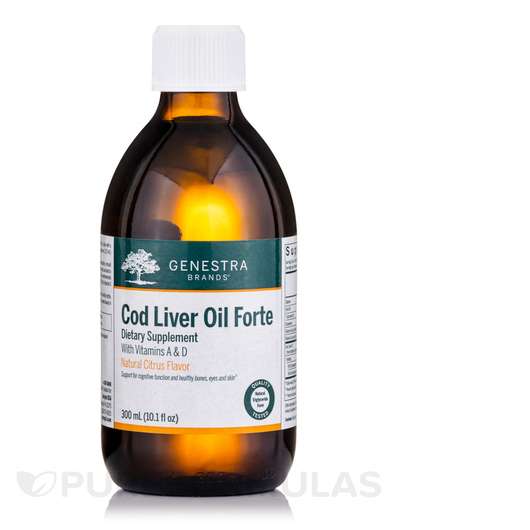 Основне фото товара Genestra, Cod Liver Oil Forte, Олія з печінки тріски, 300 мл