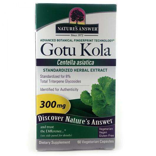 Основне фото товара Nature's Answer, Gotu Kola, Готу Кола 300 мг Екстракт, 60 капсул