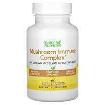 Super Nutrition, Грибы, Mushroom Immune Complex, 60 капсул