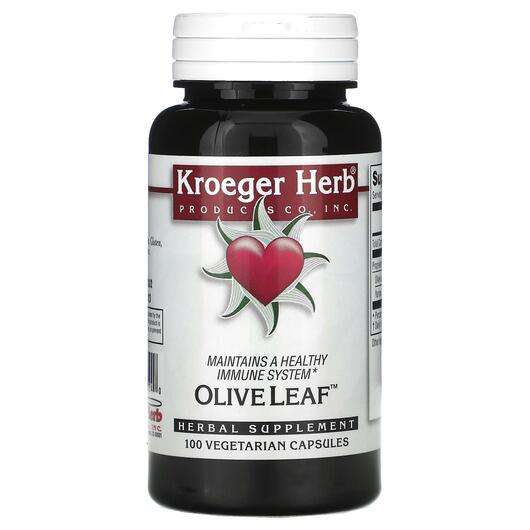 Основне фото товара Kroeger Herb, Olive Leaf, Оливкове листя, 100 капсул