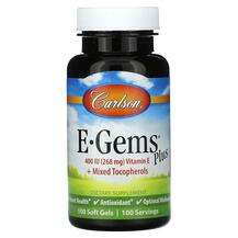Carlson, Витамин E Токоферолы, E-Gems Plus 400 IU 268 mg, 100 ...