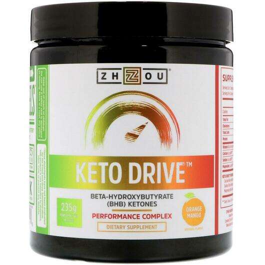 Основное фото товара Zhou Nutrition, Контроль веса, Keto Drive Orange Mango, 235 г