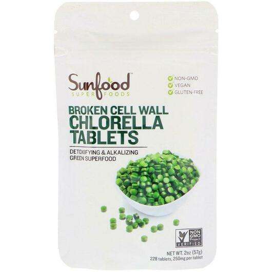 Основное фото товара Sunfood, Хлорелла, Broken Cell Wall Chlorella Tablets 250 mg 2...