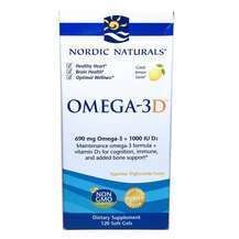 Nordic Naturals, Omega-3D, Омега 3 Лемона 1000 мг, 120 капсул