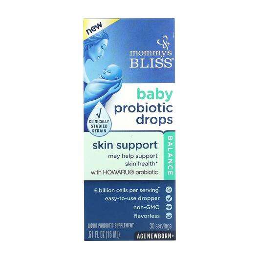 Основне фото товара Mommy's Bliss, Baby Probiotic Drops Age Newborn + Flavorless, ...