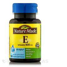 Nature Made, Vitamin E 400 IU, Вітамін E Токофероли, 100 капсул
