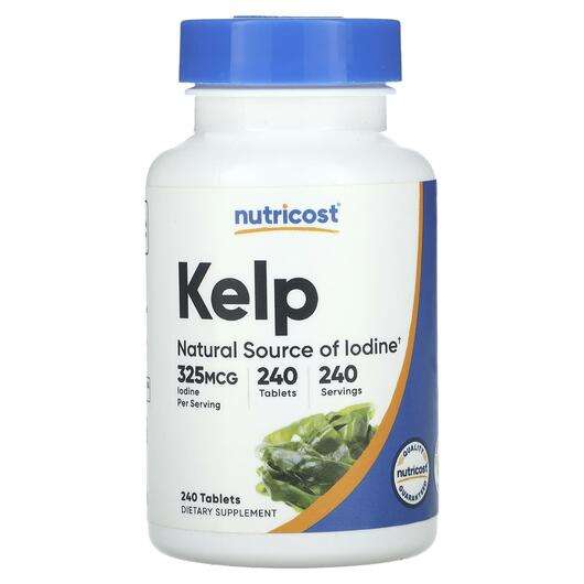 Основне фото товара Nutricost, Kelp 325 mcg, Ламінария, 240 таблеток
