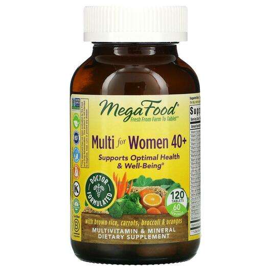 Основное фото товара Mega Food, Витамины для женщин 40+, Multi for Women 40+ 120, 1...