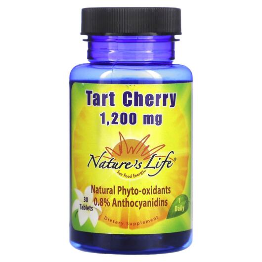 Основне фото товара Natures Life, Tart Cherry 1200 mg, Екстракт вишні, 30 таблеток