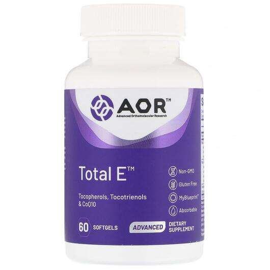Основное фото товара AOR, Витамин E, Total E, 60 капсул