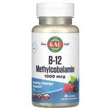 KAL, B-12 Methylcobalamin Berry 1000 mcg, Вітамін B12, 60 табл...