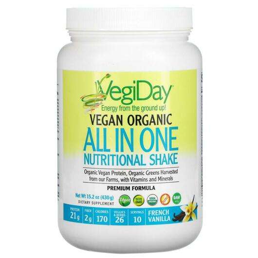 Основне фото товара Natural Factors, VegiDay Vegan Organic All In One, Протеїн Вег...