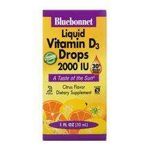 Bluebonnet, Liquid Vitamin D3 2000 IU Drops, Вітамін D3, 30 мл