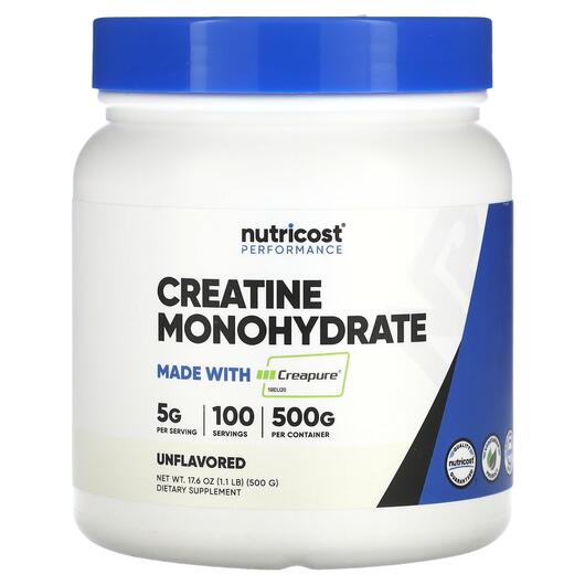 Основное фото товара Креатин, Performance Creatine Monohydrate Unflavored, 500 г