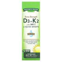 Nature's Truth, Extra Strength D3 + K2 with MK-7 Liquid D...