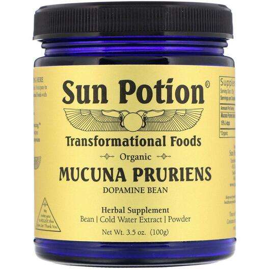 Основное фото товара Sun Potion, Мукуна Пекучая, Organic Mucuna Pruriens Powder, 100 г
