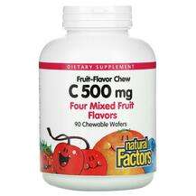 Natural Factors, Chew C 500 mg Four Mixed Fruit, 90 Wafers