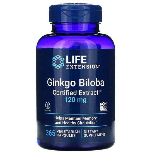 Основне фото товара Life Extension, Ginkgo Biloba 120 mg, Гінкго Білоба 120 мг, 36...