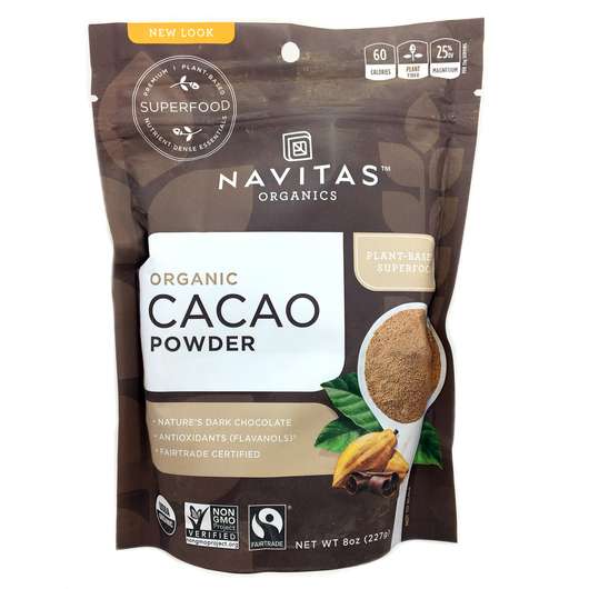 Organic Cacao Powder, Органический какао-порошок, 227 г