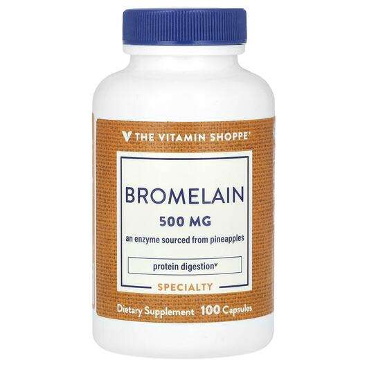 Основне фото товара The Vitamin Shoppe, Bromelain 500 mg, Бромелайн, 100 капсул