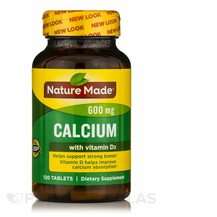 Nature Made, Calcium 600 mg with Vitamin D3, Вітамін D, 120 та...