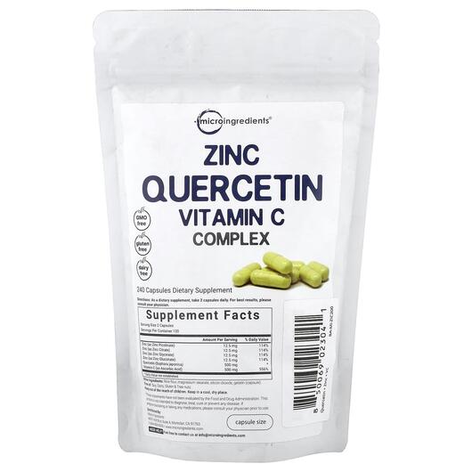 Основное фото товара Кверцетин, Zinc Quercetin Vitamin C Complex, 240 капсул