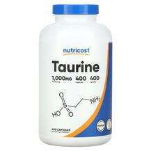 Nutricost, Taurine 1000 mg, L-Таурин, 400 капсул