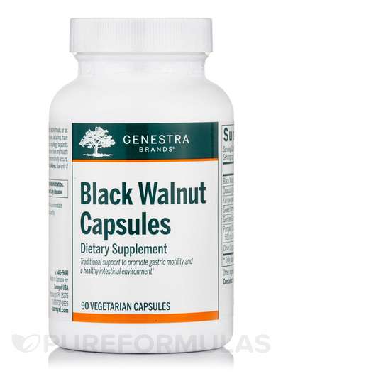 Основне фото товара Genestra, Black Walnut Capsules, Чорний Горіх, 90 капсул