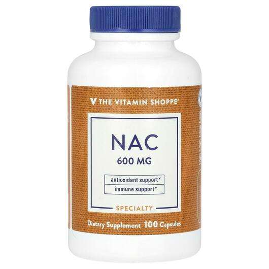 Основне фото товара The Vitamin Shoppe, NAC 600 mg, NAC N-Ацетил-L-Цистеїн, 100 ка...