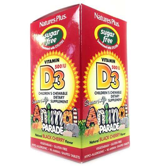 Основне фото товара Source of Life Animal Parade Vitamin D3 Sugar Free Natural Bla...