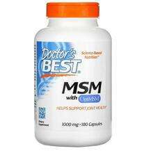 Doctor's Best, MSM with OptiMSM 1000 mg, MSM 1000 мг, 180 капсул