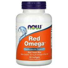 Now, Red Omega Red Yeast Rice With CoQ10, 90 Softgels