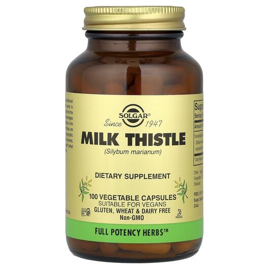 Основное фото товара Solgar, Расторопша, Milk Thistle 450 mg, 100 капсул