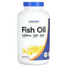 Nutricost, Fish Oil 1000 mg, Омега 3, 240 капсул
