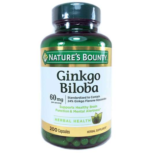Ginkgo Biloba, Гінкго білоба 60 мл, 200 капсул