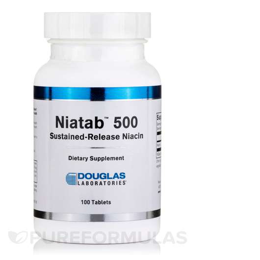 Основне фото товара Douglas Laboratories, Niatab 500, Ніацин, 100 таблеток