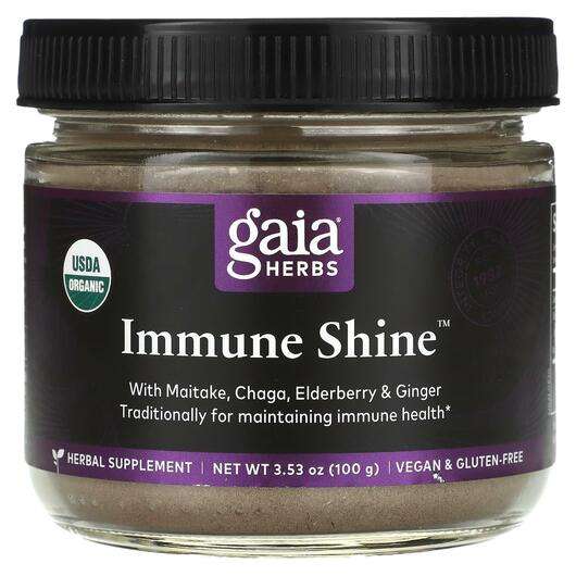 Основное фото товара Gaia Herbs, Грибы Чага, Immune Shine with Maitake Chaga Elderb...