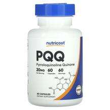 Nutricost, Пирролохинолинхинон, PQQ 20 mg, 60 капсул